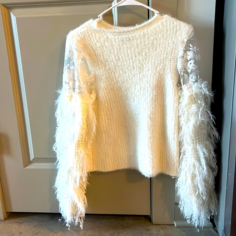 AKIRA sweater. Feathered sleeves